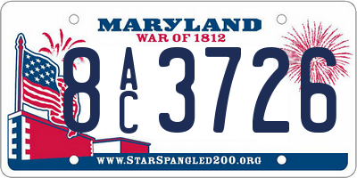 MD license plate 8AC3726