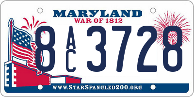 MD license plate 8AC3728