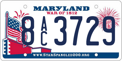 MD license plate 8AC3729