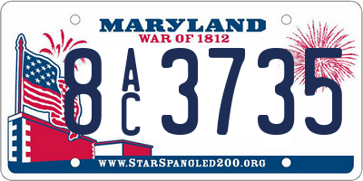 MD license plate 8AC3735
