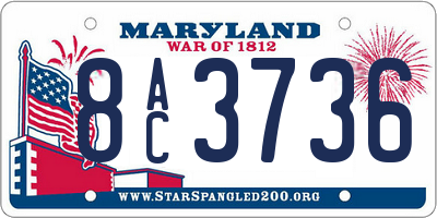 MD license plate 8AC3736