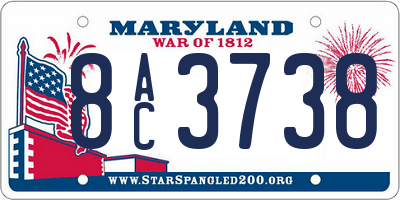 MD license plate 8AC3738
