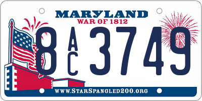 MD license plate 8AC3749