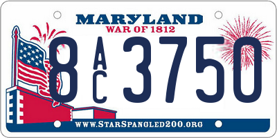 MD license plate 8AC3750