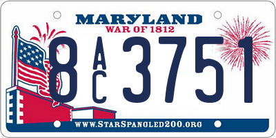 MD license plate 8AC3751