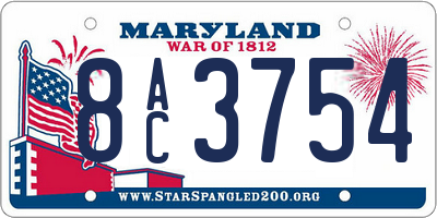 MD license plate 8AC3754