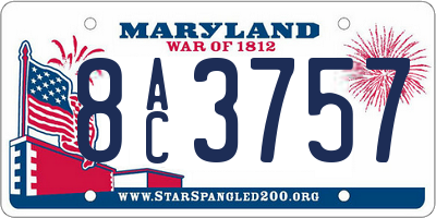 MD license plate 8AC3757