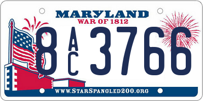 MD license plate 8AC3766