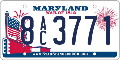 MD license plate 8AC3771