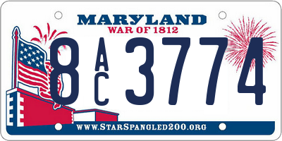 MD license plate 8AC3774