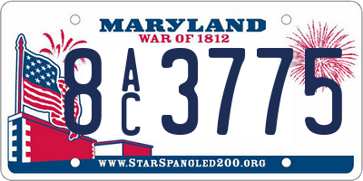 MD license plate 8AC3775