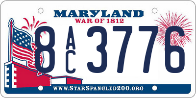 MD license plate 8AC3776