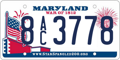 MD license plate 8AC3778