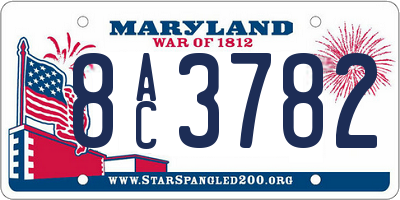 MD license plate 8AC3782