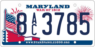 MD license plate 8AC3785
