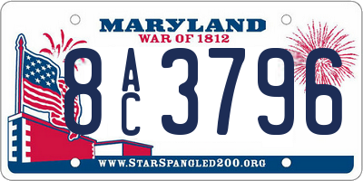 MD license plate 8AC3796