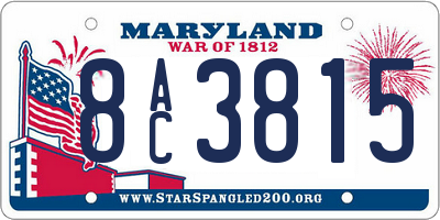 MD license plate 8AC3815