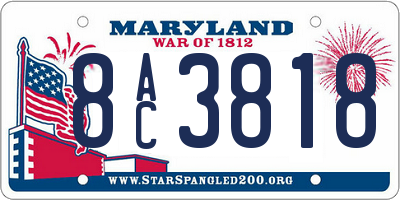 MD license plate 8AC3818