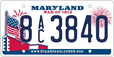 MD license plate 8AC3840