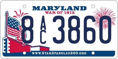 MD license plate 8AC3860