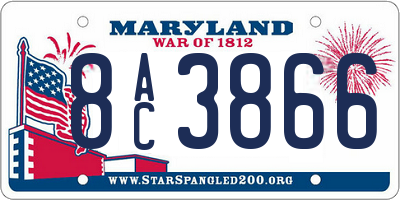 MD license plate 8AC3866
