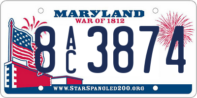 MD license plate 8AC3874