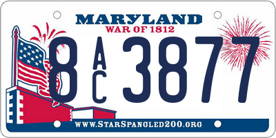 MD license plate 8AC3877