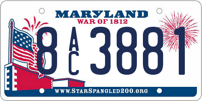 MD license plate 8AC3881