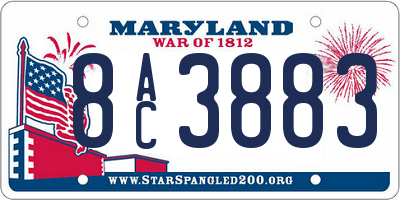 MD license plate 8AC3883