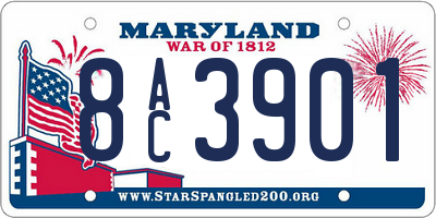 MD license plate 8AC3901
