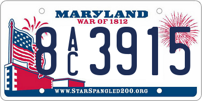 MD license plate 8AC3915