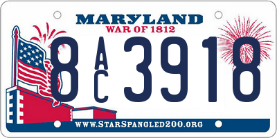 MD license plate 8AC3918