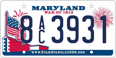 MD license plate 8AC3931