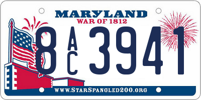MD license plate 8AC3941