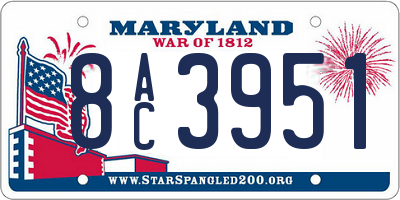 MD license plate 8AC3951