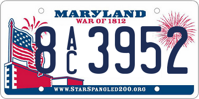 MD license plate 8AC3952