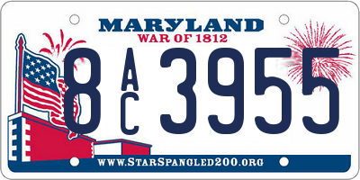 MD license plate 8AC3955