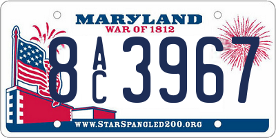 MD license plate 8AC3967