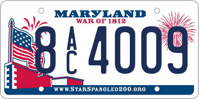 MD license plate 8AC4009