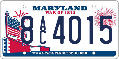 MD license plate 8AC4015