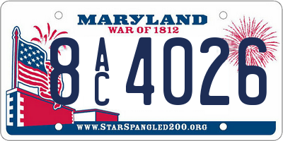 MD license plate 8AC4026