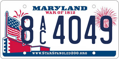 MD license plate 8AC4049