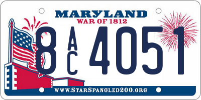 MD license plate 8AC4051