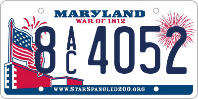 MD license plate 8AC4052