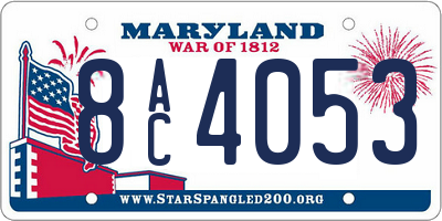 MD license plate 8AC4053