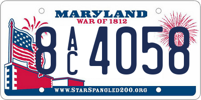 MD license plate 8AC4058