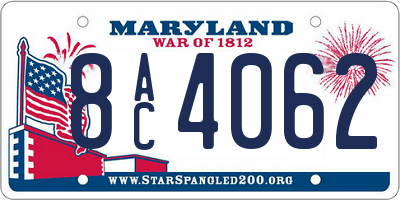 MD license plate 8AC4062