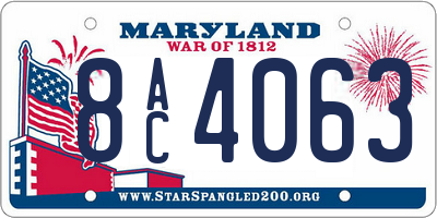 MD license plate 8AC4063