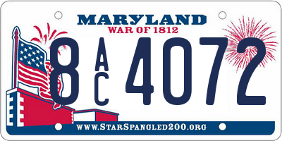MD license plate 8AC4072