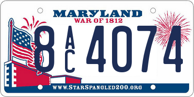 MD license plate 8AC4074